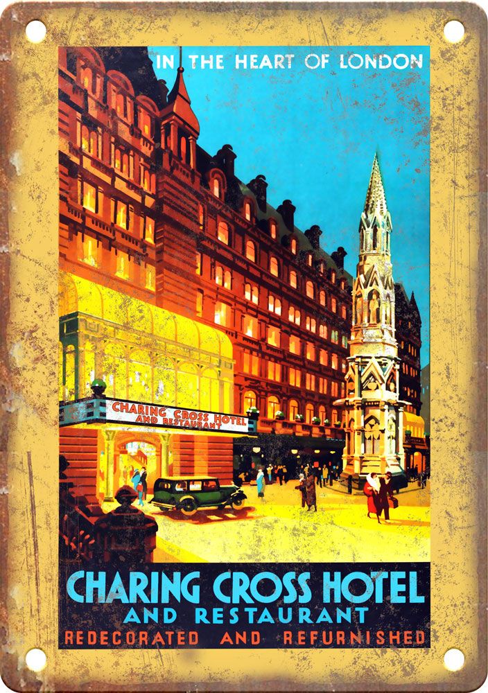 Vintage Charing Cross Travel Poster Reproduction Metal Sign T379