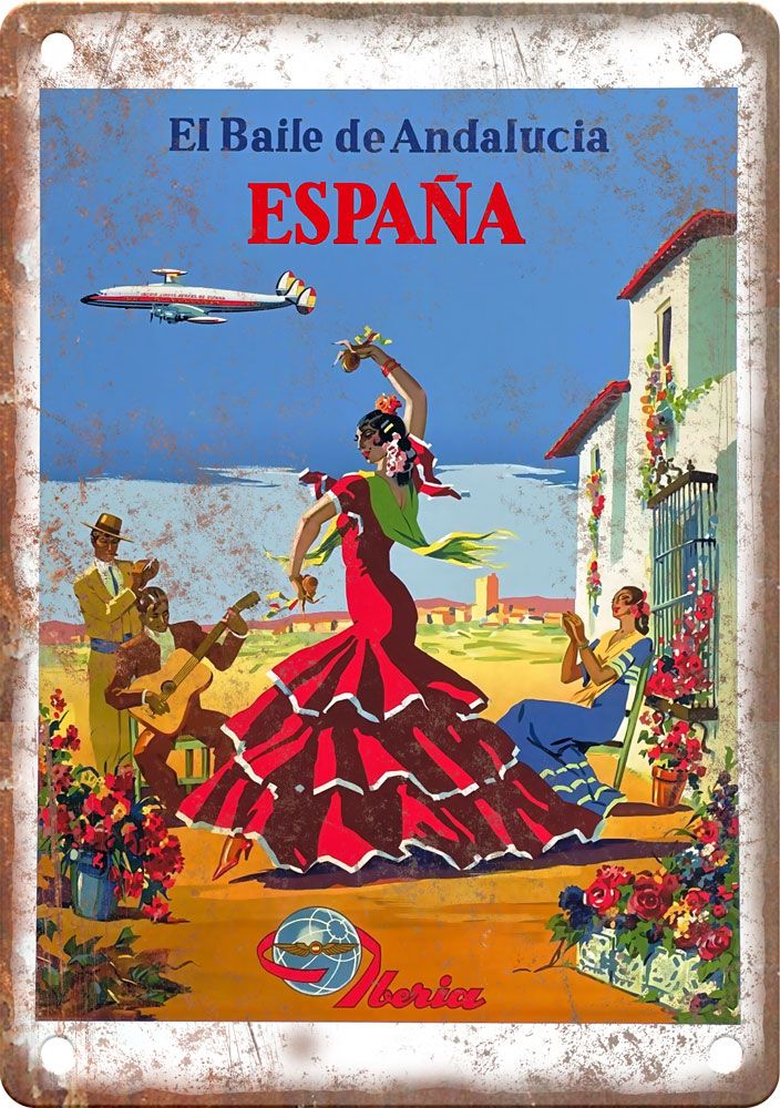 Vintage Espana Travel Poster Reproduction Metal Sign T386