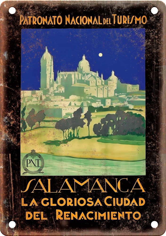 Vintage Salamanca Travel Poster Reproduction Metal Sign T388