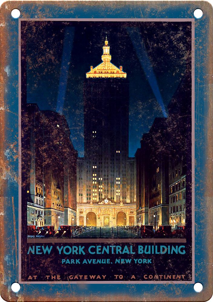 Vintage New York City Travel Poster Reproduction Metal Sign T400