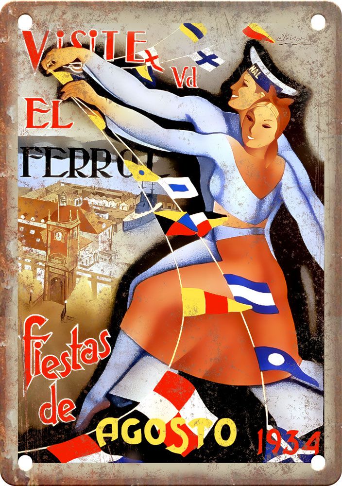 Vintage Fiestas de Agosto Travel Poster Retro Reproduction T433