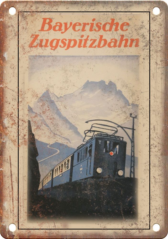 Vintage Bayerische Travel Poster Reproduction Metal Sign T434