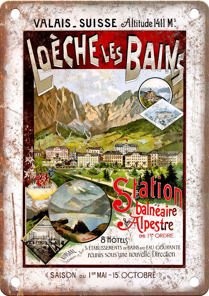 Vintage Suisse Travel Poster Reproduction Metal Sign T441