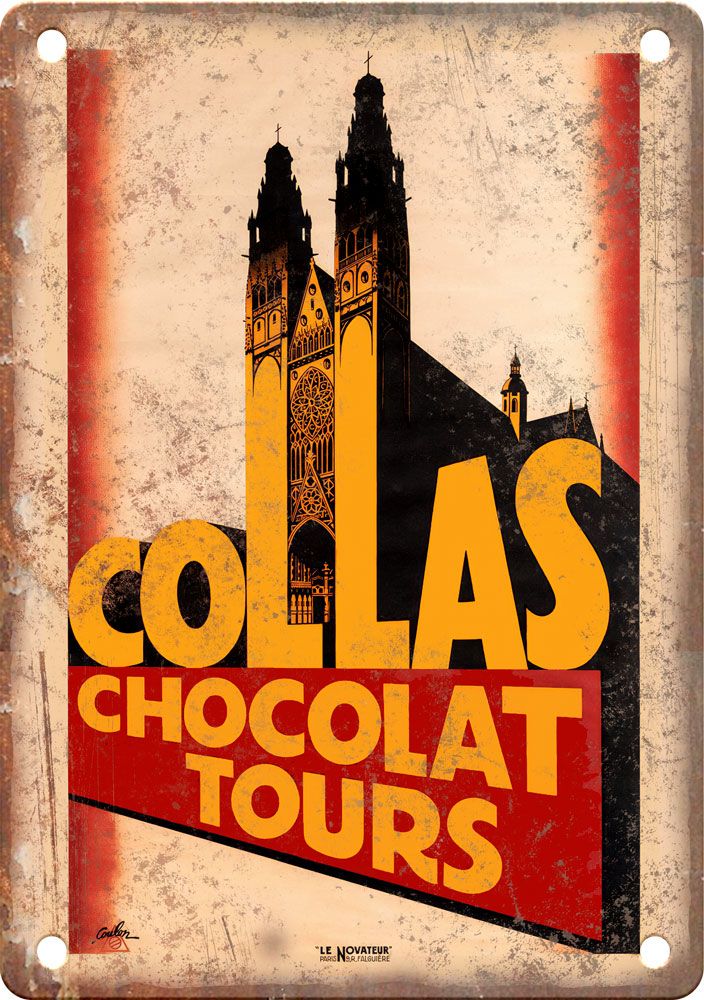Vintage Collas Chocolat ravel Poster Reproduction Metal Sign T443