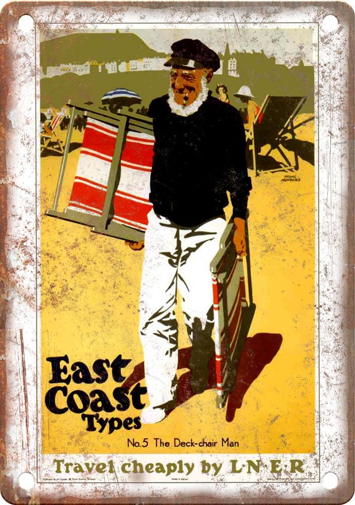 Vintage East Coast Travel Poster Reproduction Metal Sign