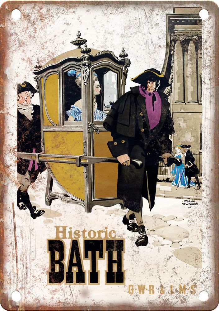 Vintage Bath England Travel Poster Reproduction Metal Sign
