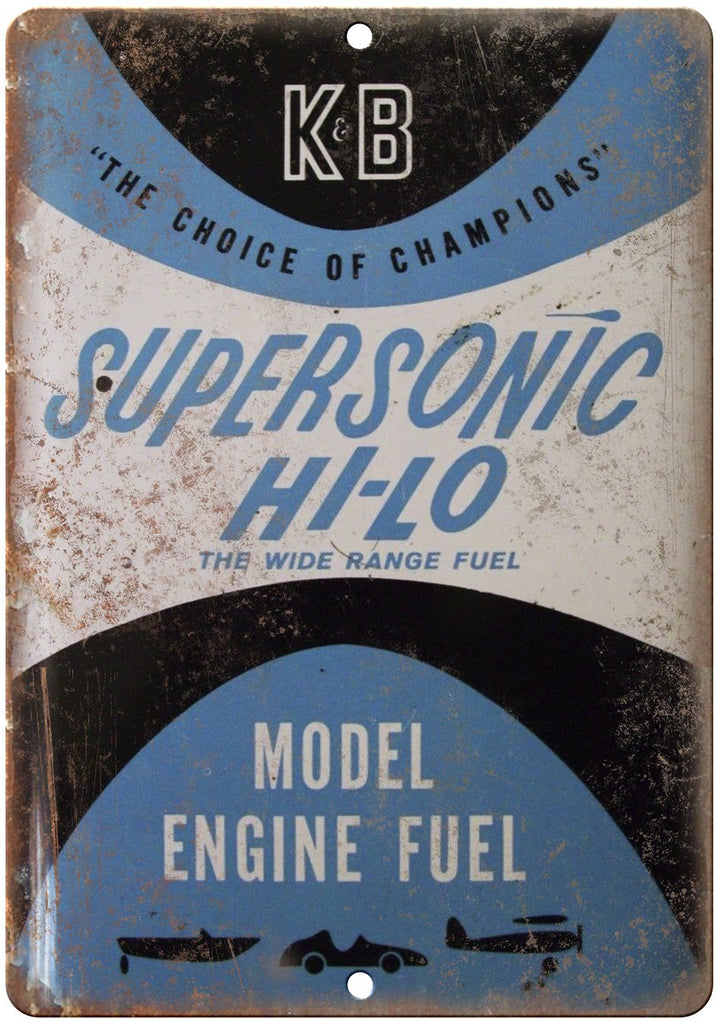 Supersonic Hi-Lo Engine Fuel Metal Sign