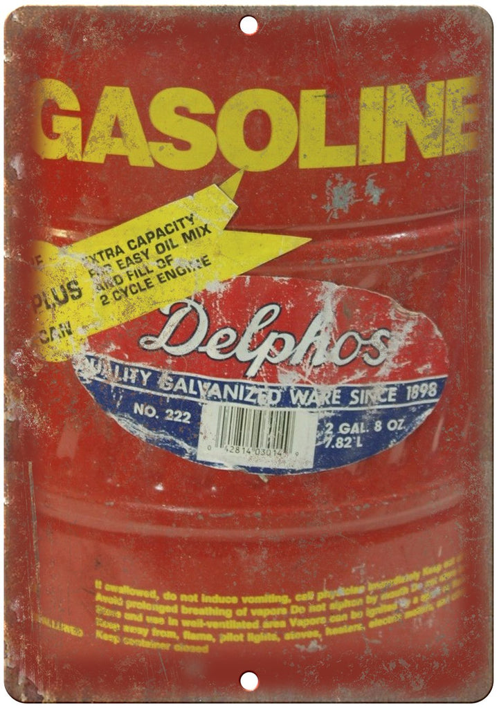 Vintage Delphos Gasoline Metal Sign