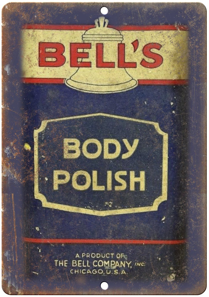 Bell's Body Polish Vintage Can Art Metal Sign