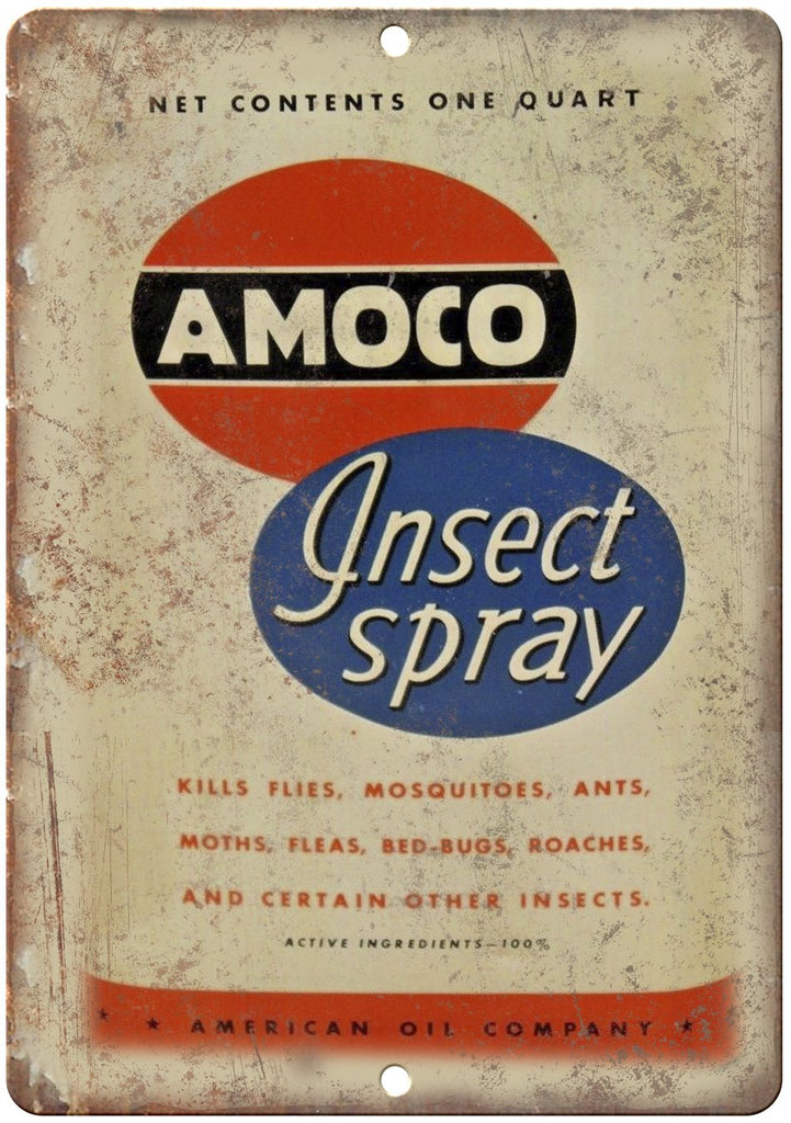 Amoco Insect Spray Vintage Can Art Metal Sign