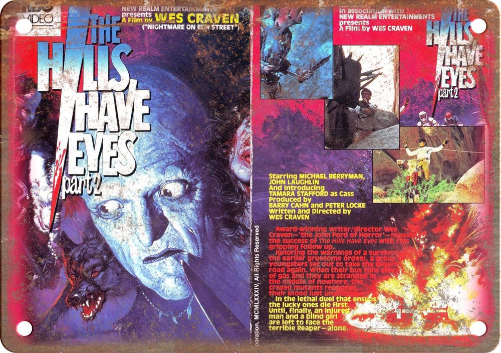 The Hills Have Eyes Vintage VHS Cover Art Reproduction Metal Sign