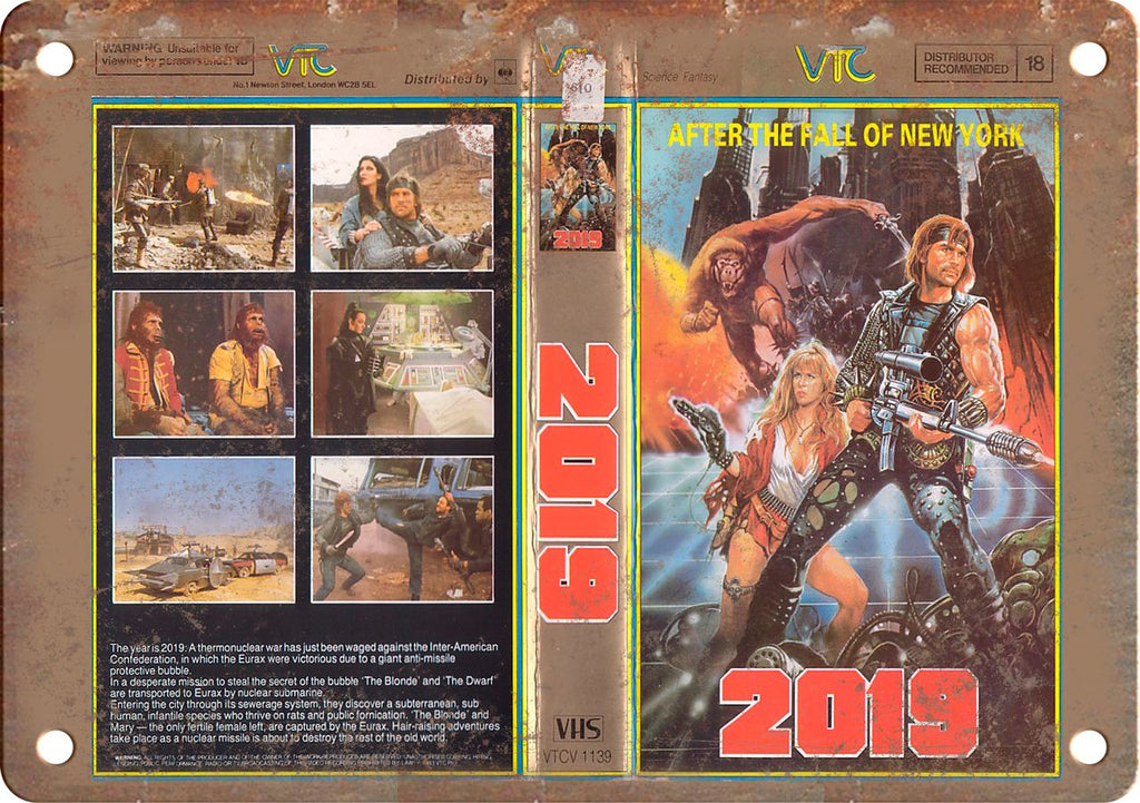 2019 After the Fall Of New York VHS Art Metal Sign
