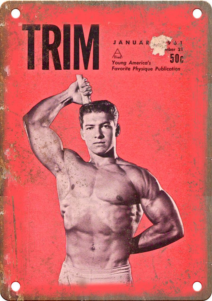 Trim Vintage Bodybuilding Weightlifting Metal Sign