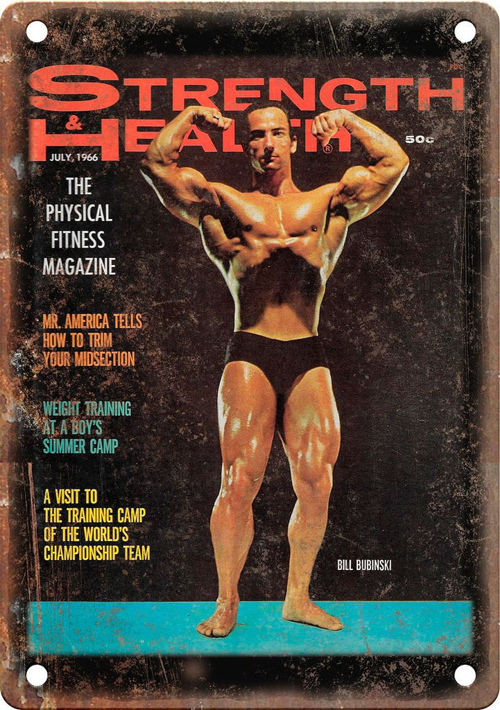 Strength & Health Bodybuilding Magazine Metal Sign