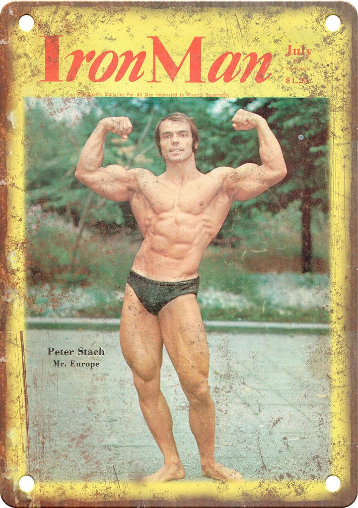Iron Man Vintage Bodybuilding Magazine Metal Sign