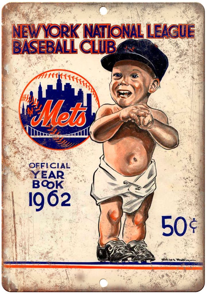 New York National League Baseball Club 1962 Metal Sign