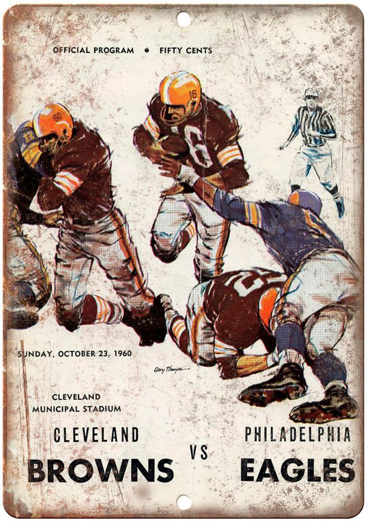 Philadelphia Eagles Vs. Browns Program 1960 Metal Sign