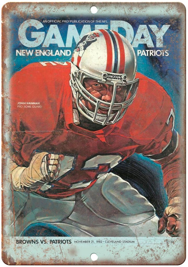 New England Patriots Vs Browns 1982 Gameday Metal Sign