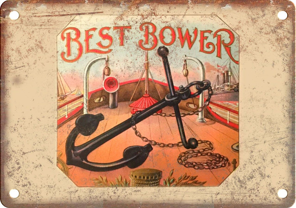 Best Bower Cigar Box Label Metal Sign