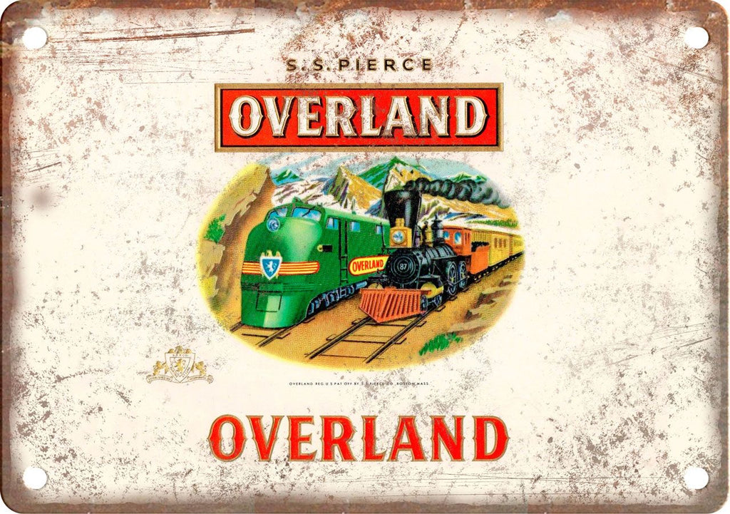 Overland Cigar Box Label Metal Sign
