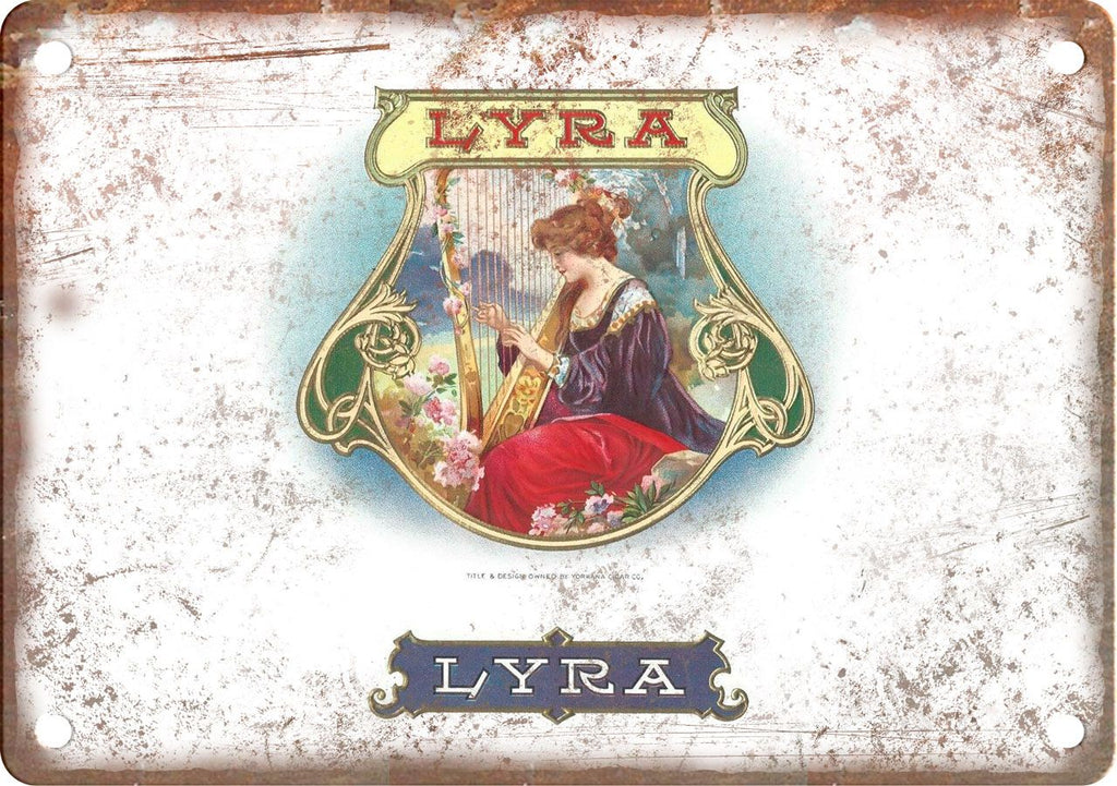 Lyra Cigar Box Label Metal Sign