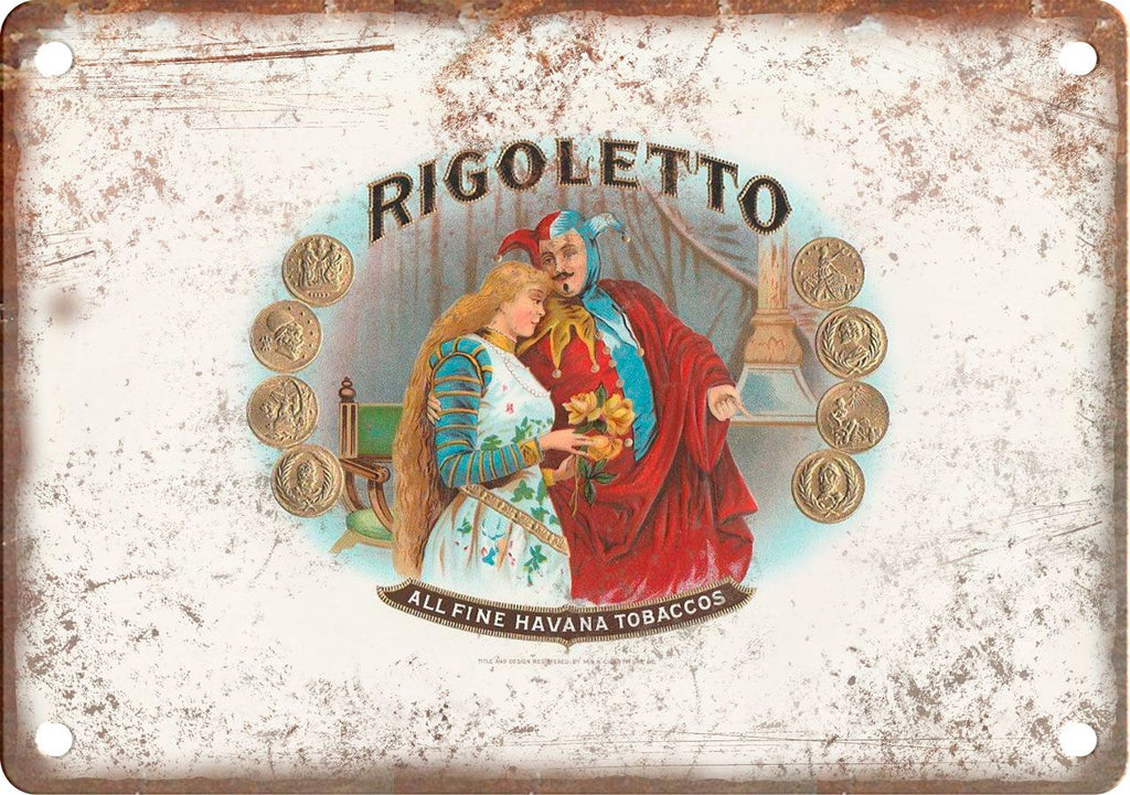 Rigoletto Cigar Box Label Metal Sign