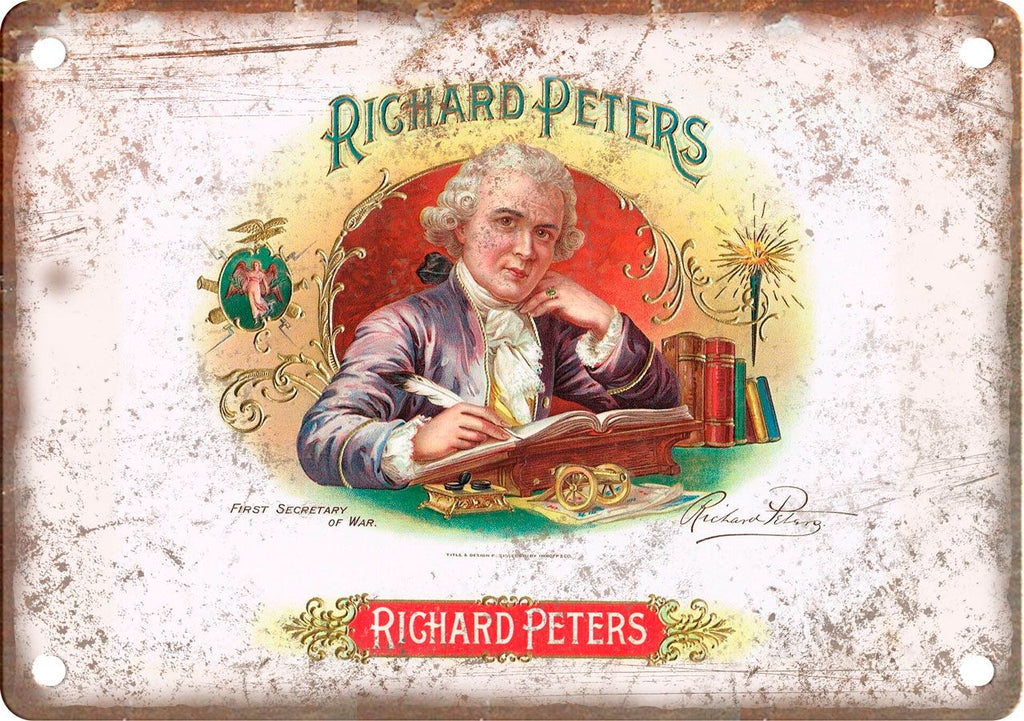 Richard Peters Cigar Box Label Metal Sign