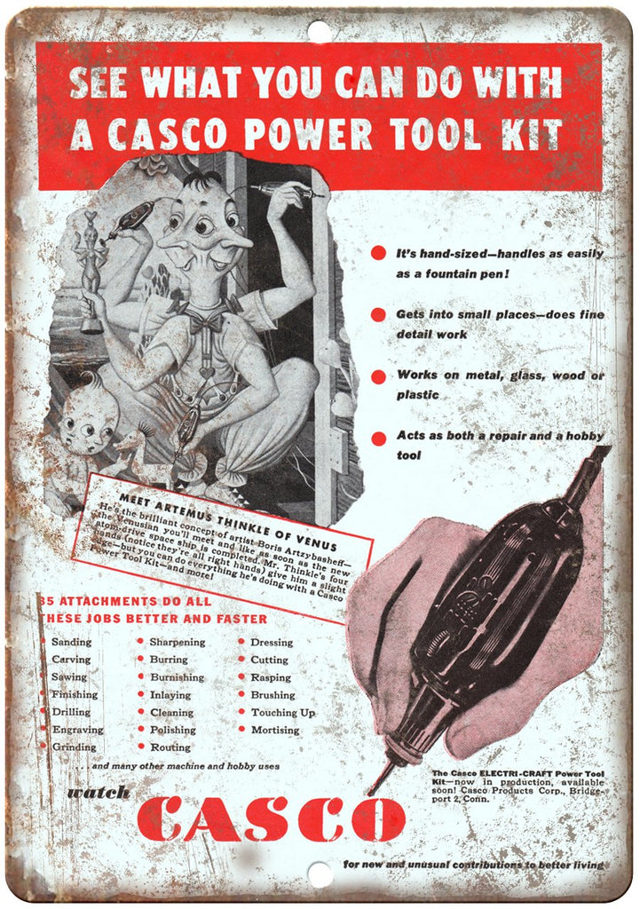 Casco Vintage Power Tool Metal Sign