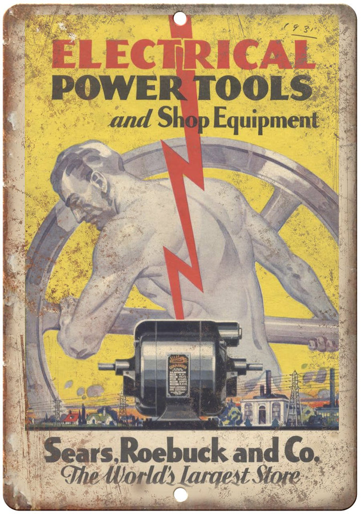 Electrical Power Tools Sears Roebuck Metal Sign