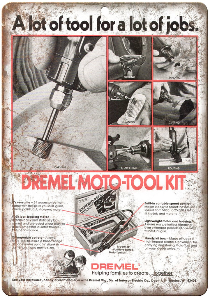 Dremel Moto-tool Kit Ad Metal Sign