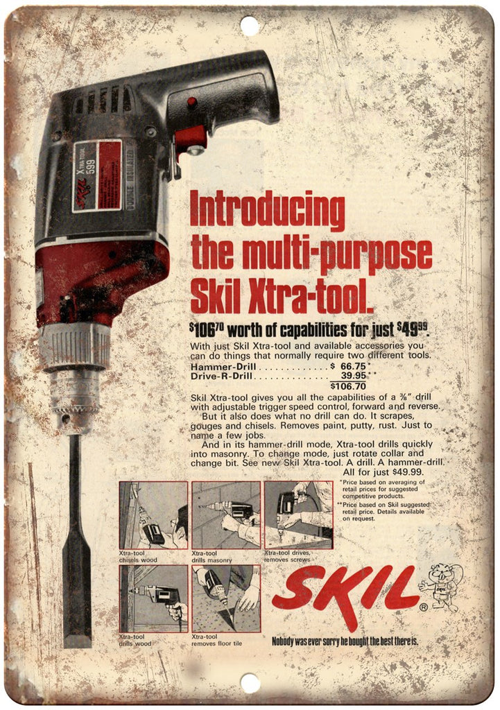 Skil Power Drill Vintage Metal Sign
