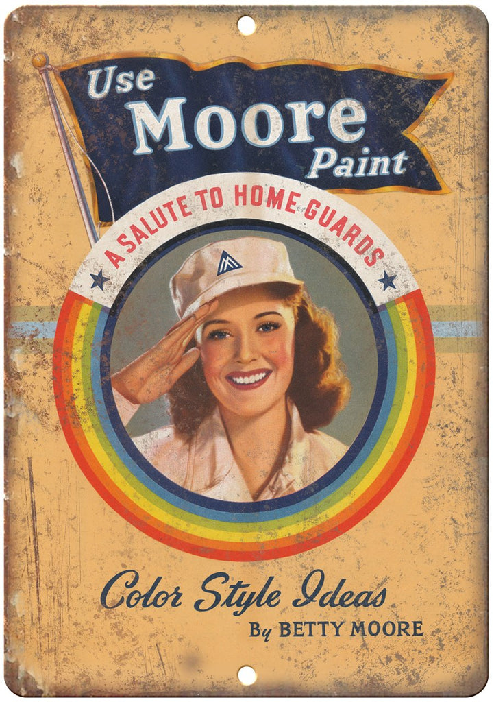 Use Moore Paint Ad Metal Sign