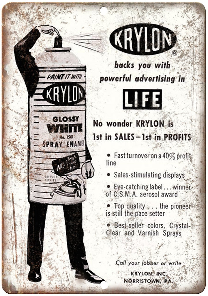 Krylon Life Magazine Spray Paint Ad Metal Sign