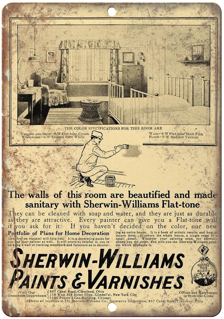 Sherwin-Williams Paints & Varnishes Metal Sign