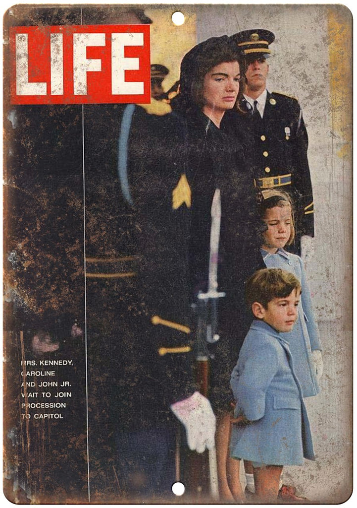 Mrs. Kennedy Funeral Life Magazine Metal Sign