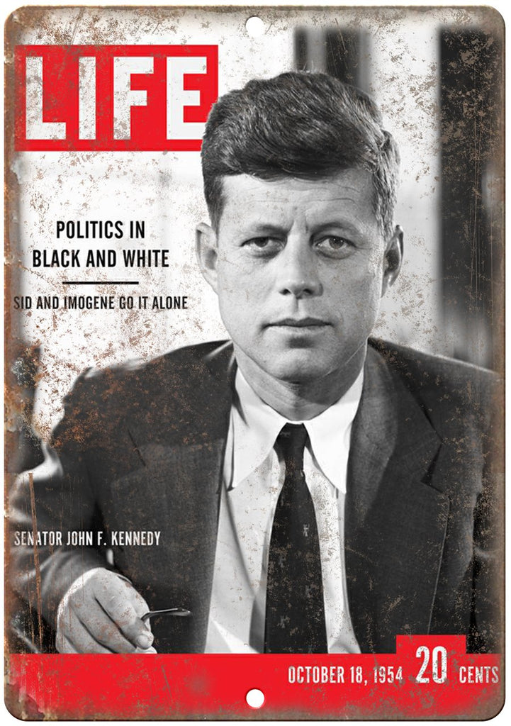 1954 LIFE Magazine Senator John F. Kennedy Metal Sign