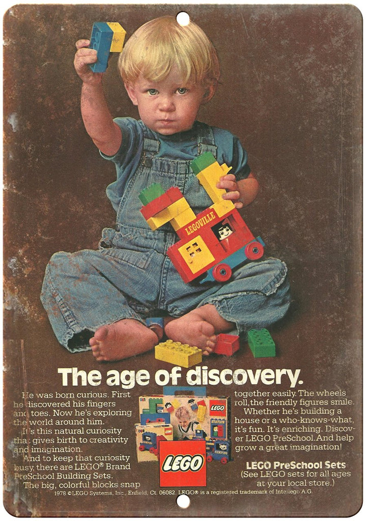 Lego The Age of Discovery Vintage Toy Ad Metal Sign