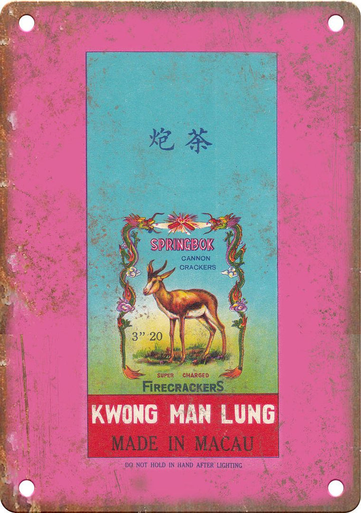 Kwong Man Lung Firecracker Package Art Metal Sign