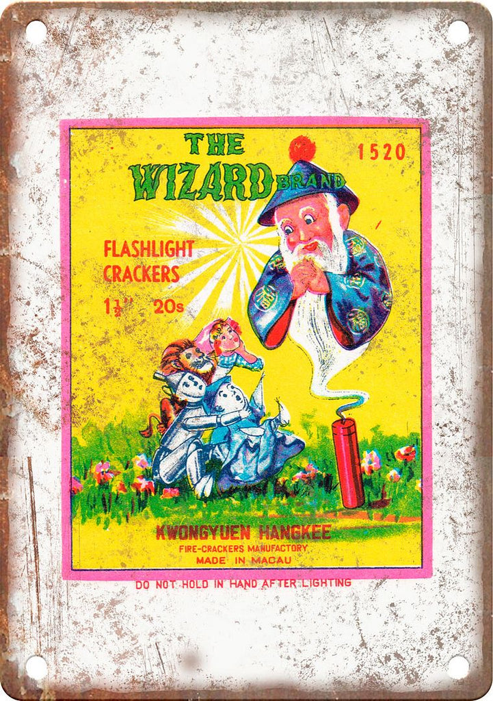 Wizard Brand Firecracker Package Art Metal Sign