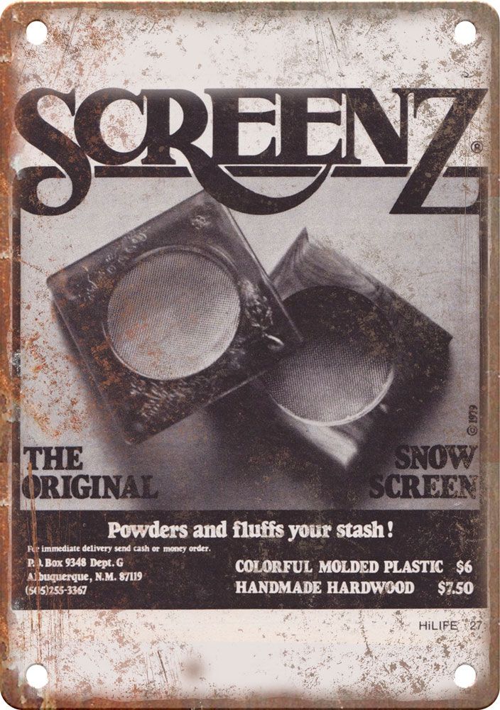 Screenz Cocaine Drug 70's Magazine Ad Reproduction Metal Sign