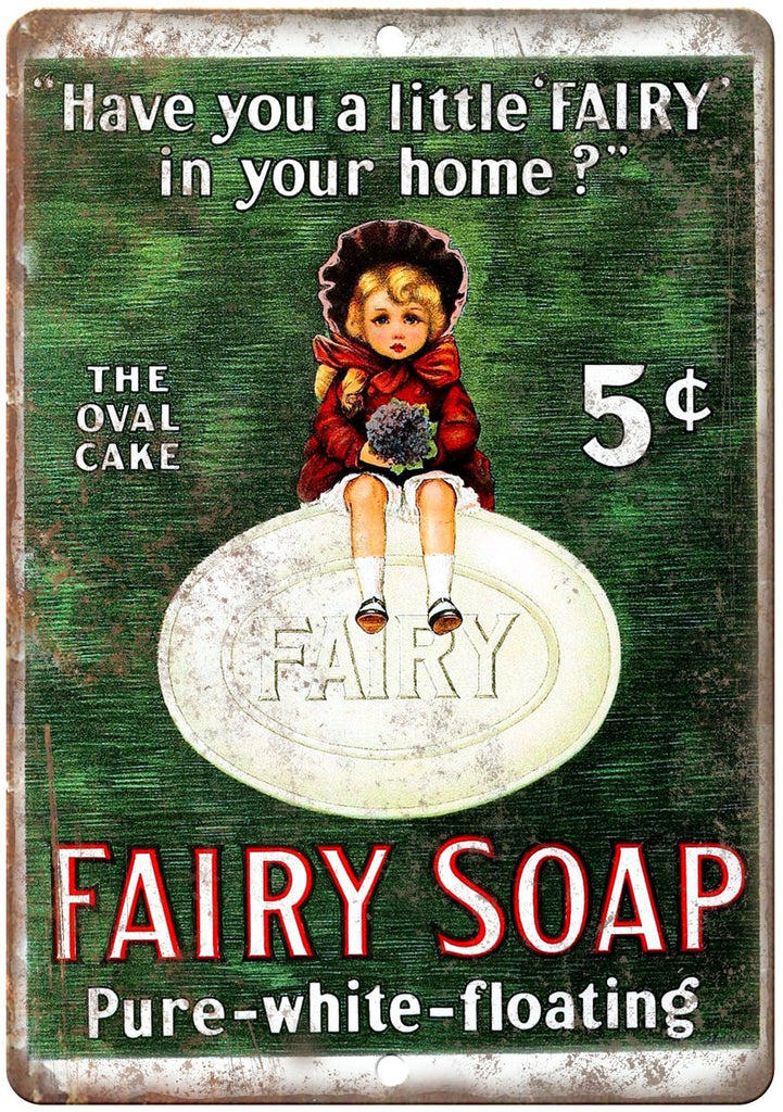 Fairy Bath Soap Vintage Ad Metal Sign