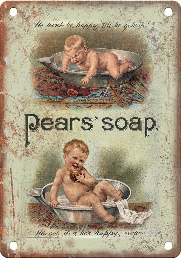 Pears Soap Vintage Ad Metal Sign