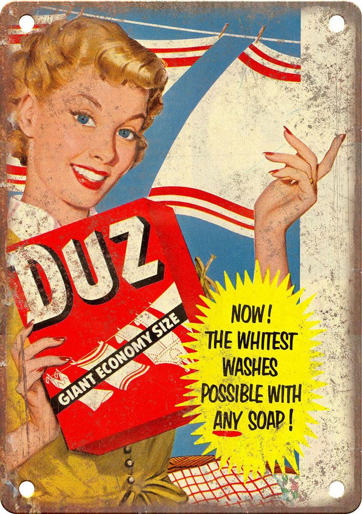 Duz Vintage Soap Detergent Ad Metal Sign