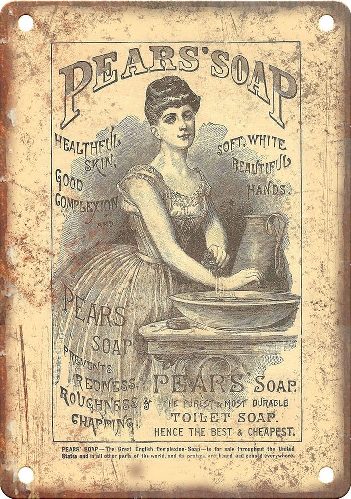 Pears Toilet Soap Vintage Ad Metal Sign