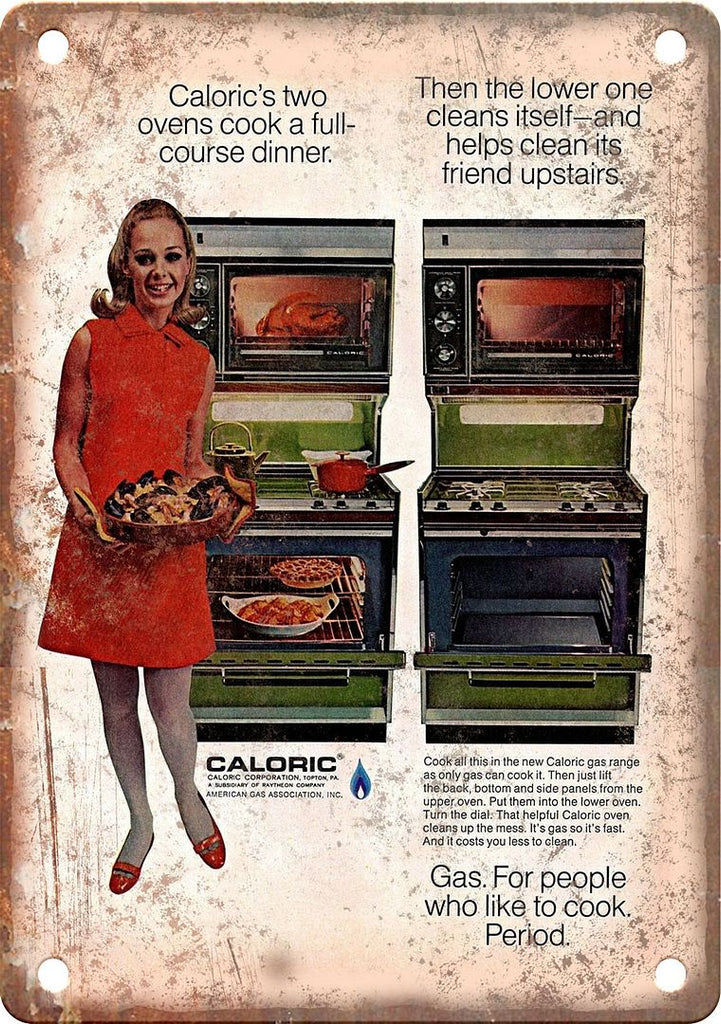 Caloric Gas Stove Vintage Ad Metal Sign