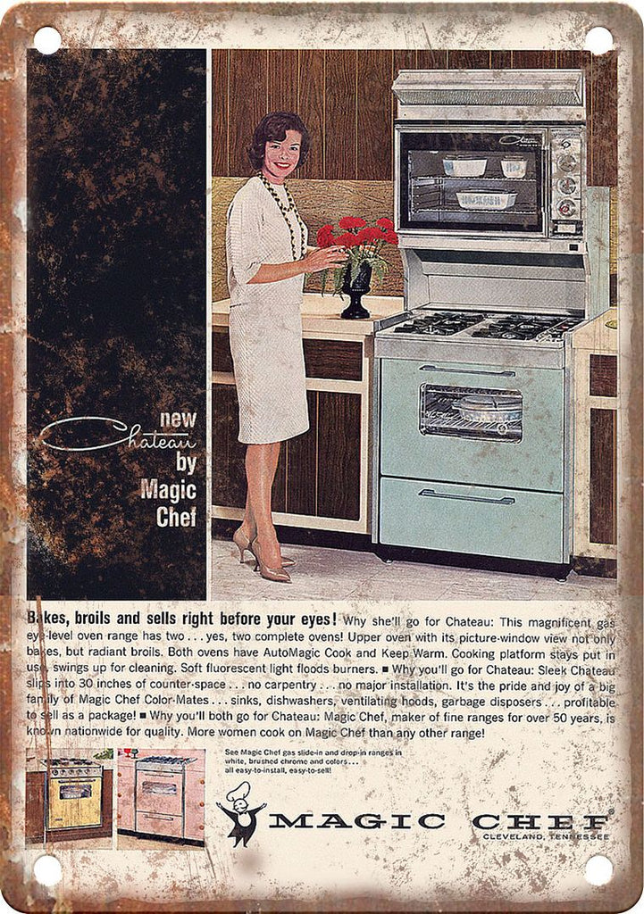 Magic Chef Vintage Gas Stove Ad Metal Sign