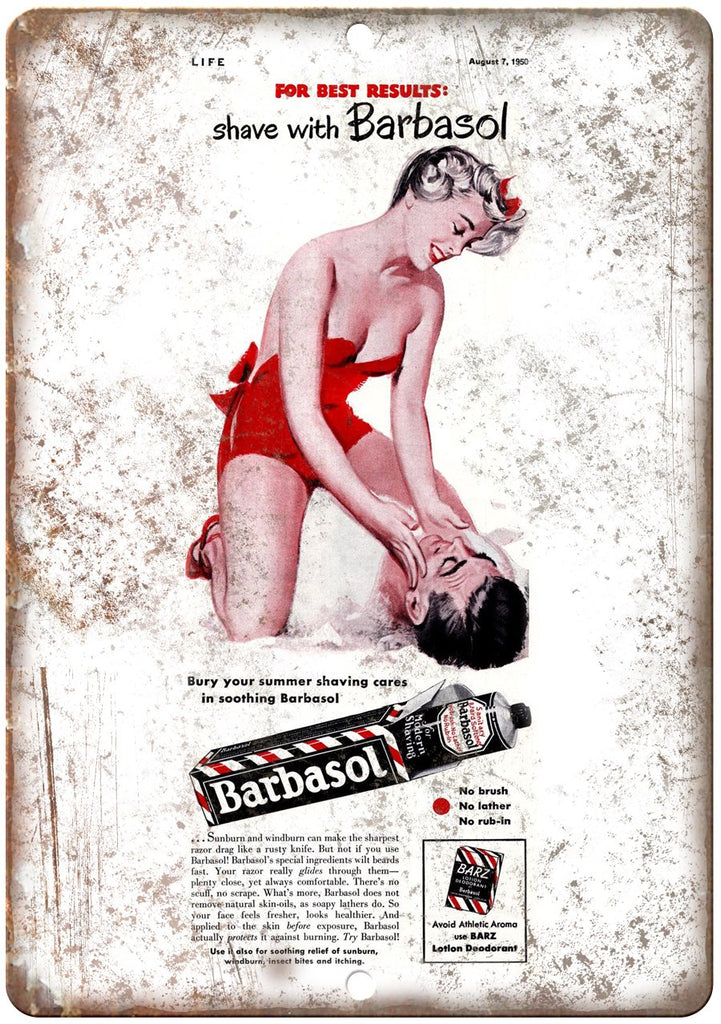 1950 Barbasol Shaving Cream Metal Sign