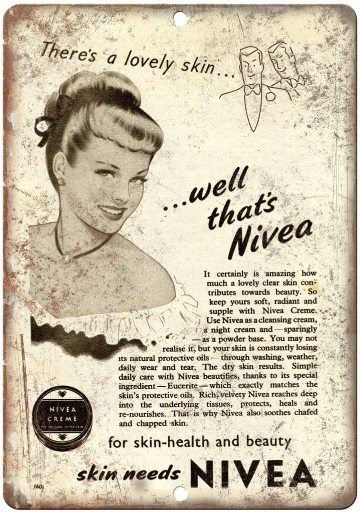 Nivea Skin Cream Vintage Ad Metal Sign
