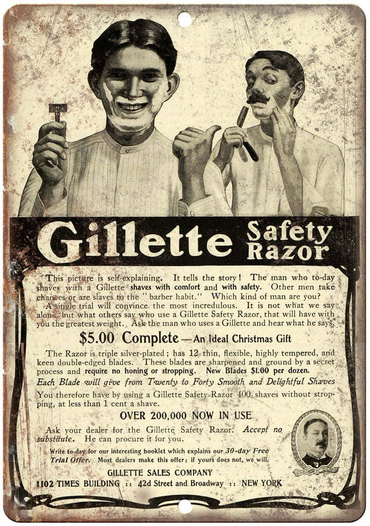 Gillette Safety Razor  Metal Sign