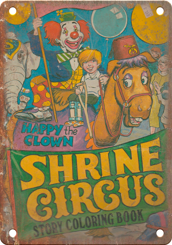 Shrine Circus Vintage Book Cover Metal Sign